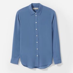 Blue Button-Up Women's Top